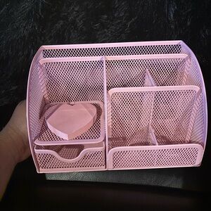 pink desk organizer/utensil holder